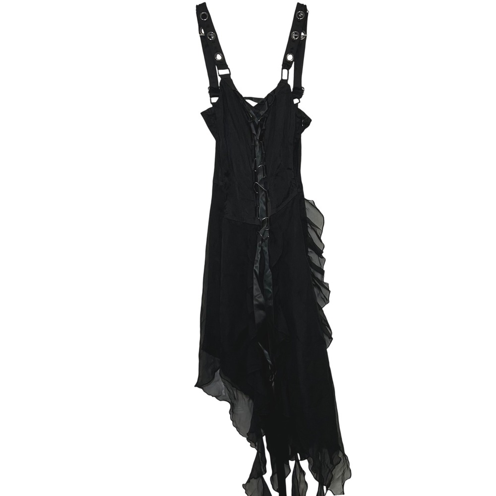 NEW Current Mood Doll's Kill LIFE'S NO FAIRYTALE MIDI DRESS- BLACK Goth grunge